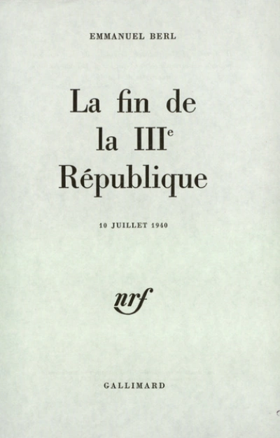 La fin de la IIIᵉ République