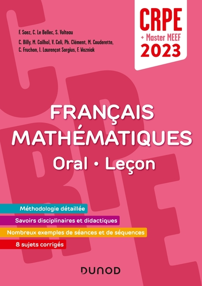 Concours Professeur des écoles - Français et Mathématiques - Oral/Leçon - CRPE 2023  - Master MEEF