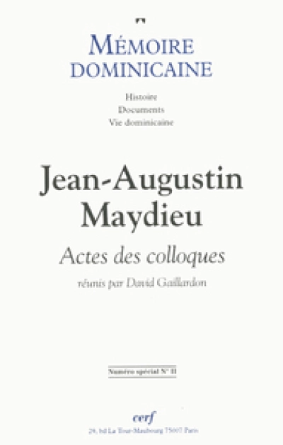 Mémoire dominicaine - numéro spécial 2 Jean-Augustin Maydieu Actes des colloques