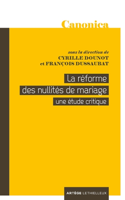 La réforme des nullités de mariage