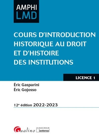 Cours d'Introduction historique au droit et d'Histoire des institutions