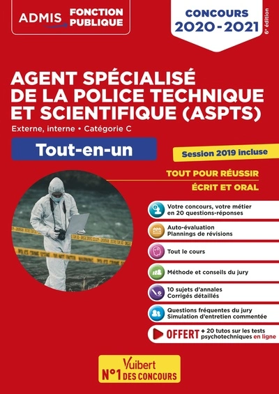 Concours Agent spécialisé de la police technique et scientifique (ASPTS) - Catégorie C - Tout-en-un