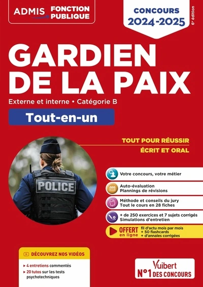 Concours Gardien de la paix - Catégorie B - Tout-en-un - 20 tutos + fil d'actu offerts