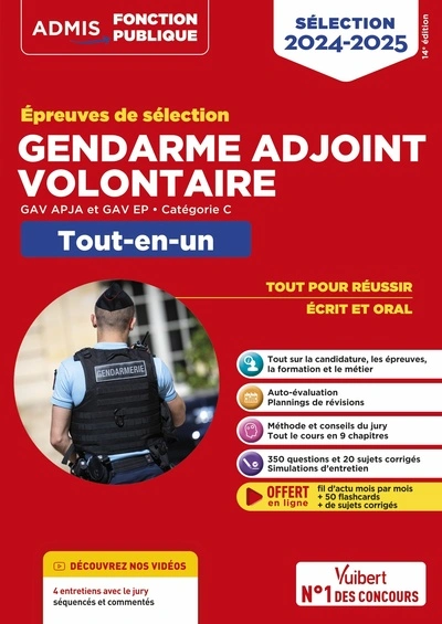 Épreuves de sélection Gendarme adjoint volontaire - Catégorie C - Tout-en-un