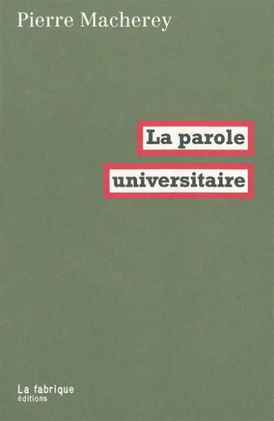 La Parole universitaire