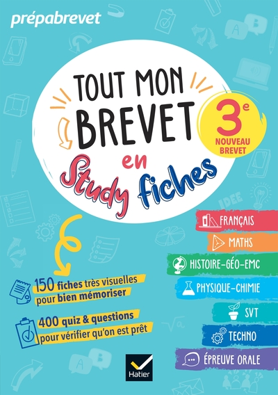 Tout mon brevet 2024 en studyfiches - 3e : fiches visuelles & quiz pour réviser son brevet facilement