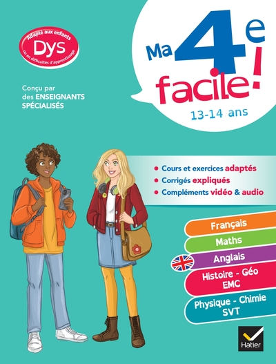 Ma 4e facile ! Tout-en-un adapté aux enfants dyslexiques (DYS) ou en difficulté d'apprentissage