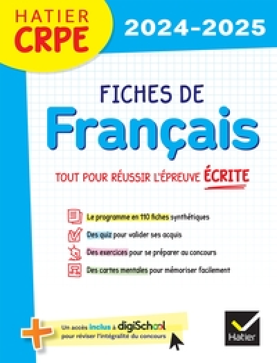 Hatier CRPE -  Fiches de Français - Epreuve écrite 2024/2025