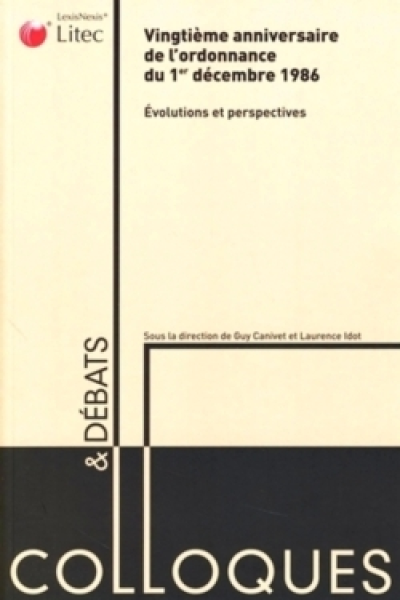 vingtième anniversaire de l ordonnance du 1er déce mbre1986