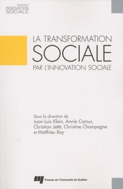 TRANSFORMATION SOCIALE PAR L'INNOVATION SOCIALE