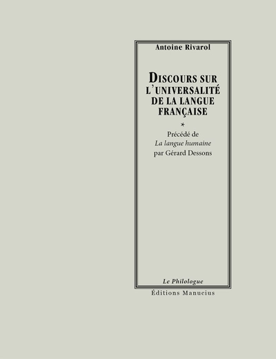 Discours sur l'universalité de la langue française