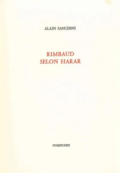 Rimbaud selon Harar