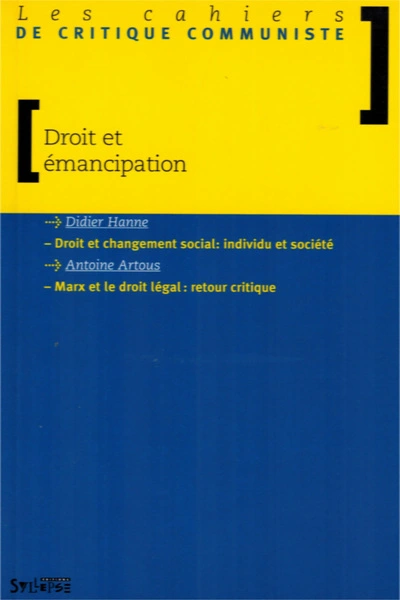 Les cahiers de critique communiste : Droit et émancipation