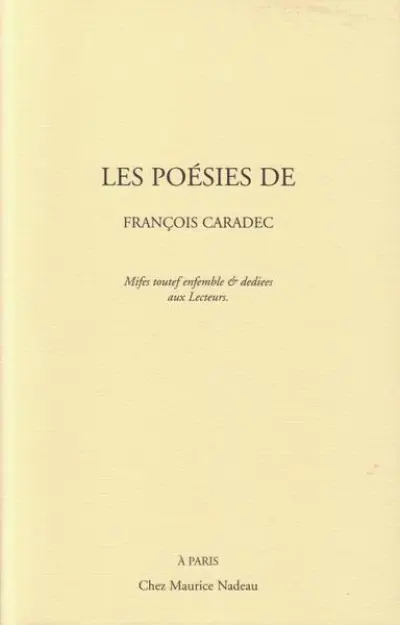 Les poésies de François Caradec