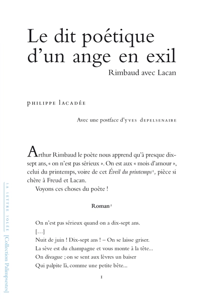 Le dit poétique d'un ange en exil