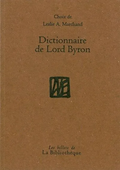 Dictionnaire de Lord Byron