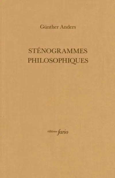 Sténogrammes philosophiques