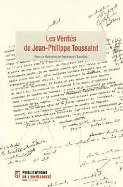 VERITES DE JEAN PHILIPPE TOUSSAINT