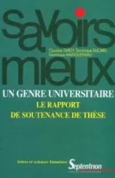 Un genre universitaire le rapport de soutenance de thèse