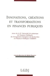 innovations, créations et transformations en finances publiques