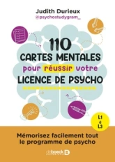 110 cartes mentales pour réussir votre licence de psycho: Mémorisez facilement tout le programme de psycho : L1 à L3