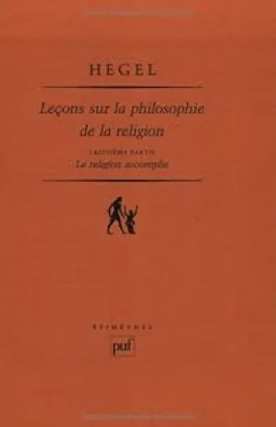 Leçons sur la philosophie de la religion