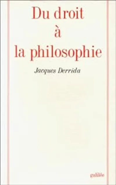 Du droit à la philosophie