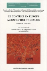 LE CONTRAT EN EUROPE AUJOURD'HUI ET DEMAIN