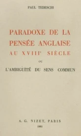 Paradoxe de la pensée anglaise au XVIII° siècle