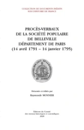 Procès-verbaux de la Société  populaire de Belleville